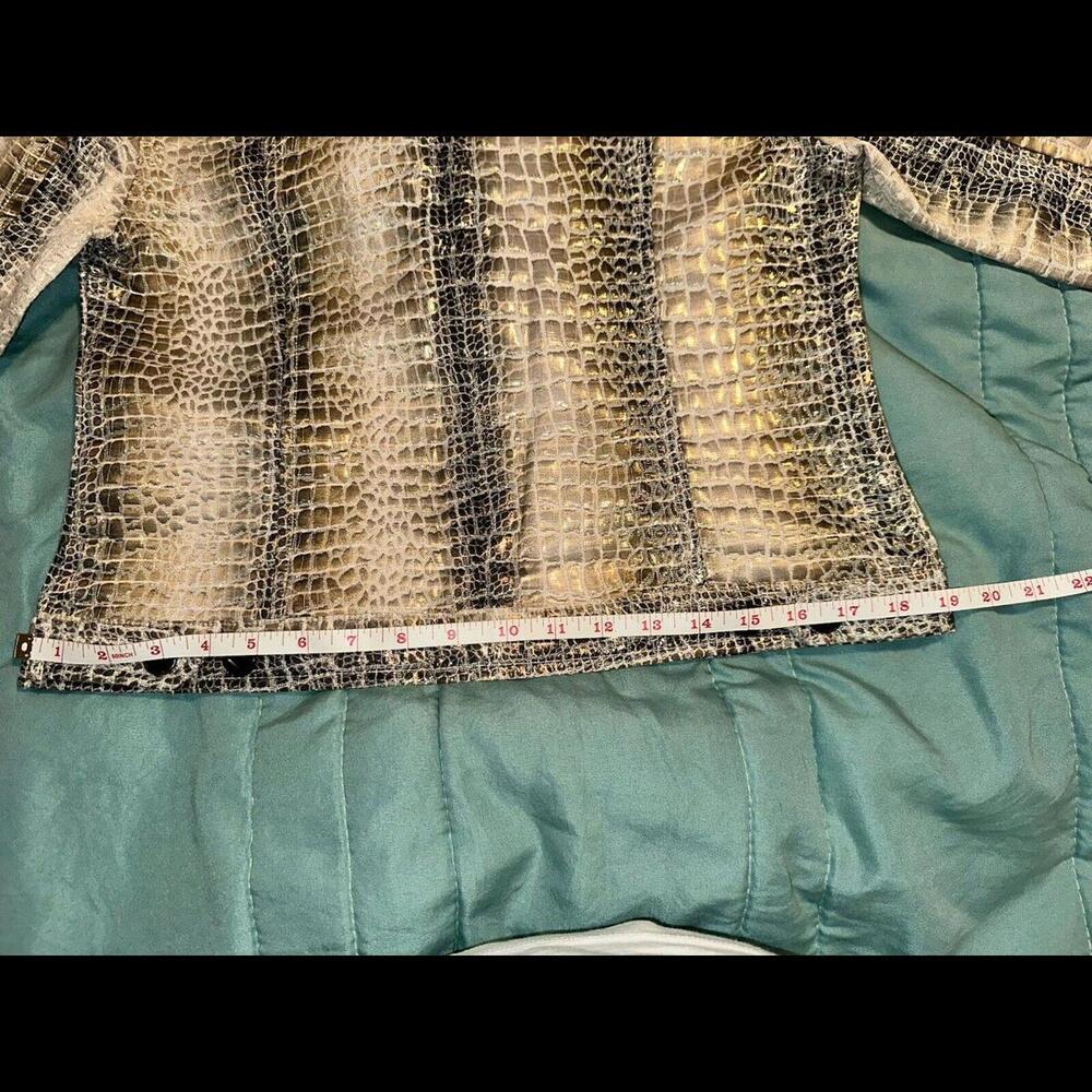 Ruby Rd. Women’s Faux Leather Snake Skin Print Lightweight‎ Jacket Size 8P - Picture 9 of 9